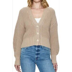 Pistola Mallory Cotton Cardigan Chunky Preppy Costal Beige Medium Minimalist